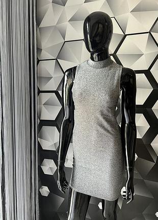 Люрексное серебряное платье с люрекса