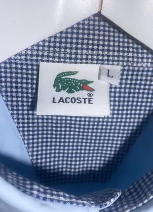 Рубашка с коротким рукавом от lacoste голубая тенниска5 фото