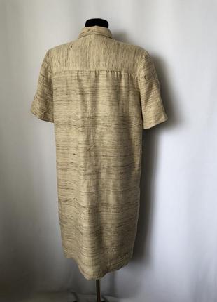 Винтаж 80-е шёлк сафари платье беж буретный шёлк5 фото