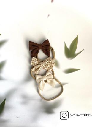 Безшовні пов‘язки для найменших/ бантики для немовлят