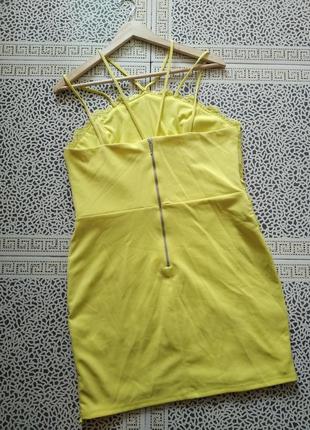 Новое лимонное кружевное платье от river island размер 16/425 фото
