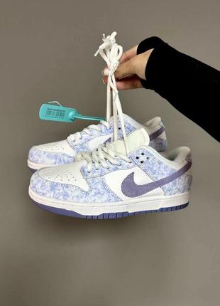 Чудові кросівки nike sb dunk low purple pulse білі з бузковим