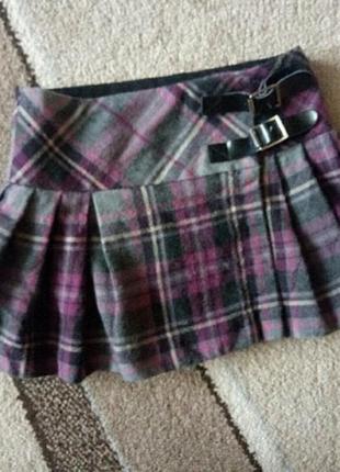 Школьная шерстяная юбка в шотландском стиле