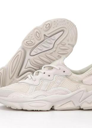 Модні жіночі кросівки adidas ozweego (бежеві)рефлективні (37-40)3 фото