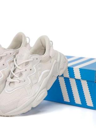 Модні жіночі кросівки adidas ozweego (бежеві)рефлективні (37-40)1 фото