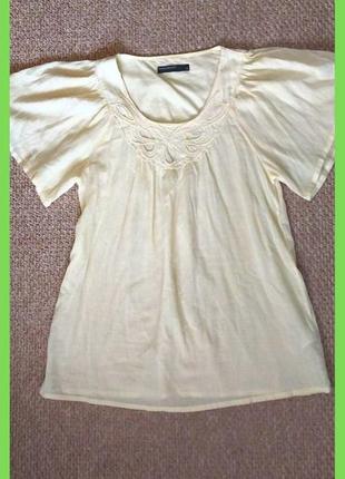 Блуза туника, вышивка и бисер, тонкий хлопок 100% р. m3 фото