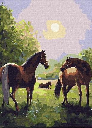 Картина за номерами родина конячок олександр закусілов 40 х 50  ідейка kho4497