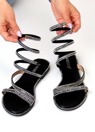 Сверкающие высокие босоножки римлянки тонкий ремешок по щиколотке