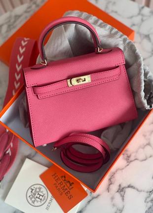 Невероятно красивая сумка эрмес келли мини розовая hermes kelly pink