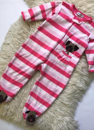 Тёплый флисовый костюм человечек с мопсом early days