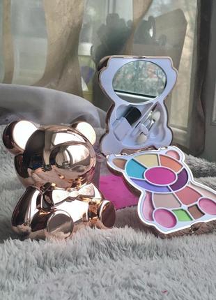Дитячий набір для макіяжу декоративної дитячої косметики тіні помада рум'яна подарунковий набір для дівчинки дівчаток ведмедик ведмідь honey bunny
