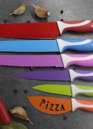 Универсальный набор кухонных ножей vicalina + овощечистка 7 предметов3 фото