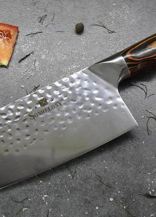 Кухонный нож-топорик sonmelony 30,5см тесак топор для мяса1 фото
