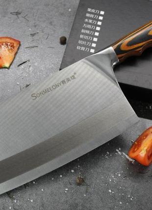 Кухонний ніж - сокира для м'яса sonmelony 30см тесак сокира для м'яса1 фото