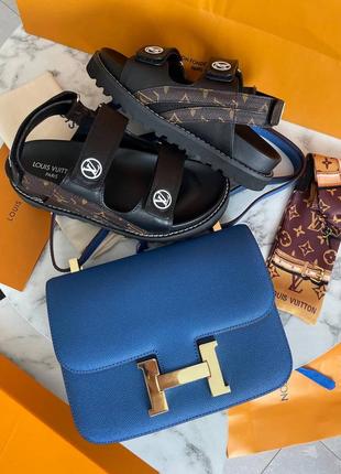 Синяя сумка эрмес hermes constance
