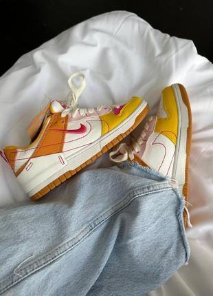 Шикарные яркие кроссовки nike sb dunk low disrupt 2 sunrise жёлтые с оранжевым8 фото