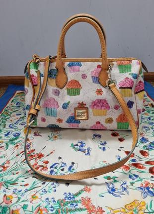 Сумка dooney&bourke, брендова сумка, шикарна сумка, біла сумка, кольорова сумка3 фото