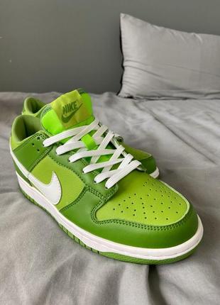 Модні шкіряні кросівки nike dunk low chlorophyll 40-443 фото