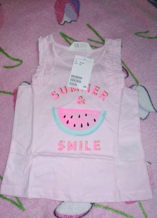 Літній топ з кавуном дівчинці 1,5 - 2 років h&m