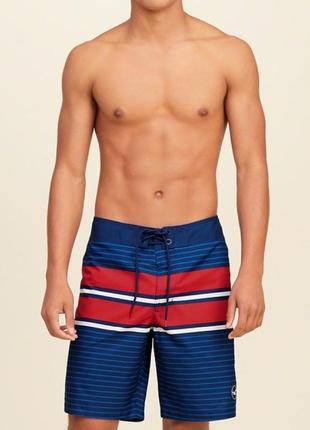 Синие пляжные шорты  hollister