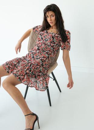 Шифонова сукня з квадратним вирізом3 фото