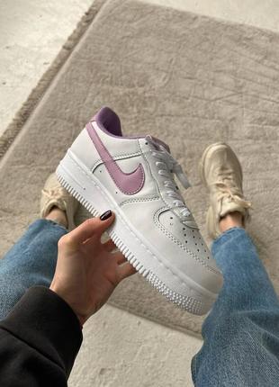 Nike air force 1 low white violet, кроссовки женские найк аир форс, жензкие кроссовки найк форс