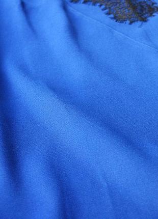 Брендовая блуза большой размер оттенок синий электрик с кружевом от capsule3 фото