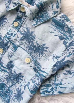 Гавайская рубашка тенниска шведка с коротким рукавом zara3 фото