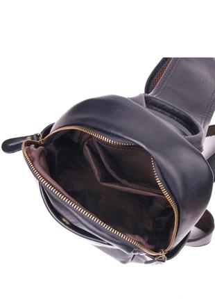 Мужская сумка через плечо черная кожаная5 фото