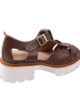 Босоножки женские aquamarin коричневые натуральная кожа, 40