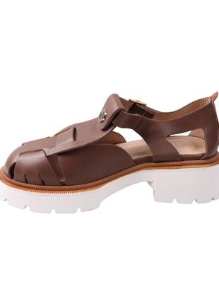Босоножки женские aquamarin коричневые натуральная кожа, 40