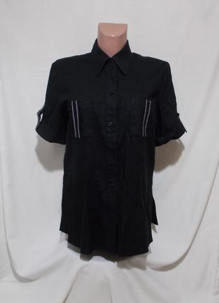 Новая рубашка черная лен-вискоза 'steilmann' 48-50р