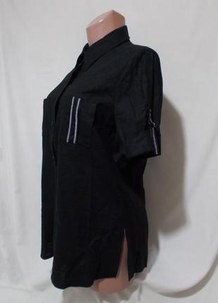 Нова сорочка чорна льон-віскоза 'steilmann' 48-50р2 фото