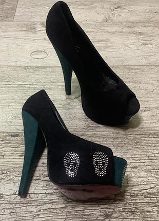 Туфлі чорні sinly під замш розмір 37