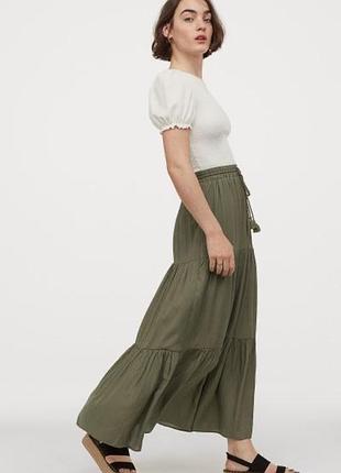 Довга спідниця хакі h&m