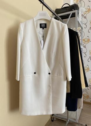 Блейзер пиджак жакет удлиненный базовый белый пиджак vero moda