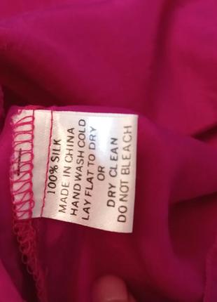 Шовкова блуза майка топ шелковая фуксия м с блузка