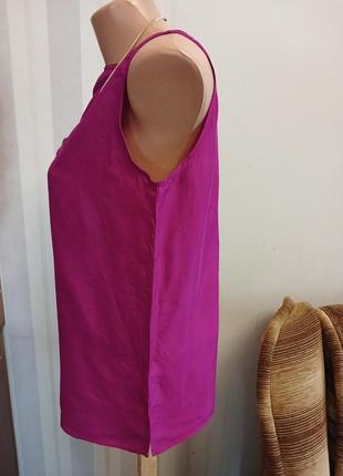 Шовкова блуза майка топ шелковая фуксия м с блузка
