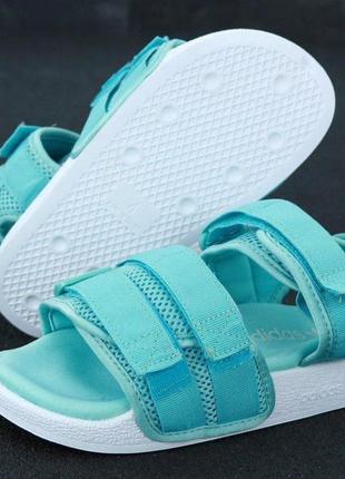 Спортивні сандалії adidas sandals mint adilette (жінні адідас м'ятного кольору)374 фото