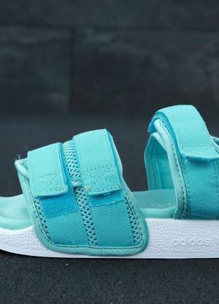 Спортивные сандалии adidas sandals mint adilette (женские адидас мятного цвета)372 фото