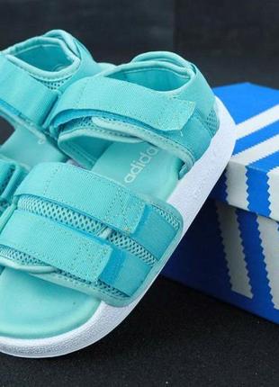 Спортивные сандалии adidas sandals mint adilette (женские адидас мятного цвета)371 фото