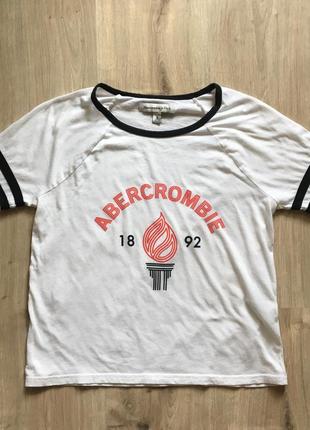 Укорочённая футболка -топ с надписью, abercrombie & fitch, s, 36, 443 фото