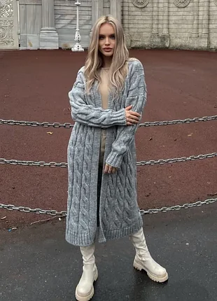 Серый демисезонный кардиган