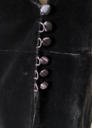 Бесподобный велюровый жакет цвета черного шоколада6 фото