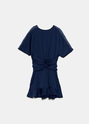 Zara комбинезон с кружевом темно-синего цвета xs2 фото