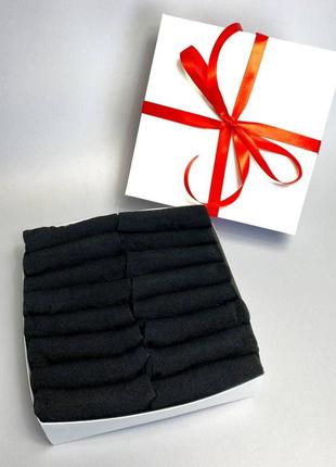 Бокс подарунковий із жіночими шкарпетками 16 пар, р 36-40 р, короткі, літо чорні3 фото