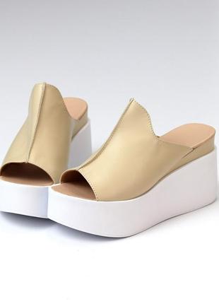 Сабо "tasty", беж, натуральная кожа