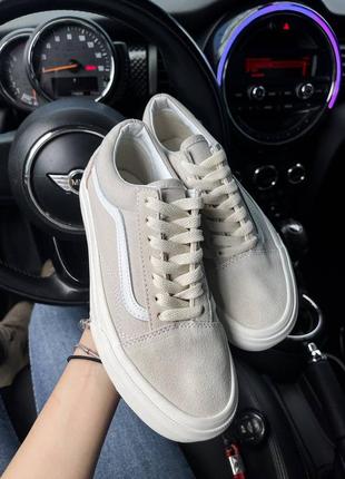 Женские кеды vans old skool beige white 36-37-38-39-404 фото