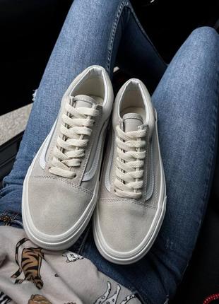 Женские кеды vans old skool beige white 36-37-38-39-407 фото