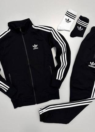 Женский черный спортивный костюм на лето adidas адидас парный летний олимпийка1 фото